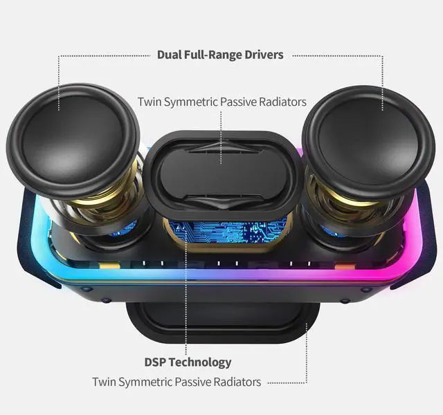 Alt view image 2 of 5 - DOSS Open Ear Headphones Bundle SoundBox Pro+ Wireless Speaker