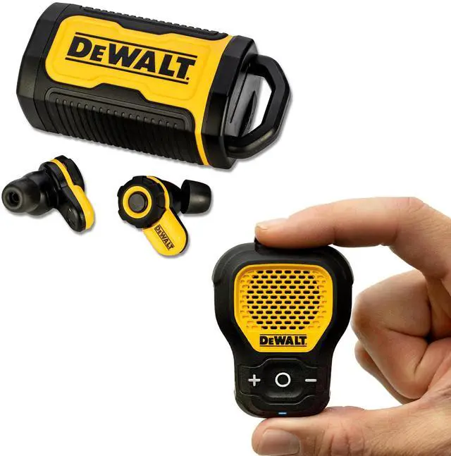 Main image of DEWALT Jobsite Audio Bundle  ANC True Wireless Earbuds & Wearable Bluetooth Speaker, Noise Reduction