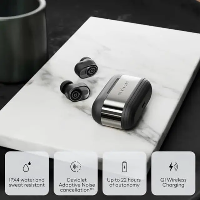 Alt view image 3 of 5 - Devialet Gemini II - True Wireless Earbuds Matte Black - Daily Music & Commute Sound - Exceptional Sound Quality - Noise Cancellation, Comfort Fit, Long Battery Life