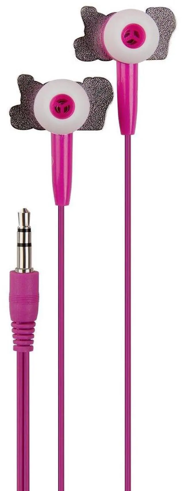 Alt view image 2 of 3 - DCI in-Ear Headphones, Good Vibes Sentiment Earbuds, Pink Cord, 3.5mm Socket, Smartphone, Laptop, Tablet Compatible
