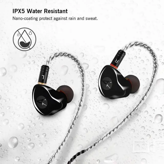 Alt view image 4 of 5 - DCMEKA in Ear Monitor Headphones, HiFi Stereo IEM Earphones, Dynamic Dual Driver Wired Earbuds with Detachable Cable, Noise Canceling Headset for Singers Musicians Drummers Audiophile (Black)