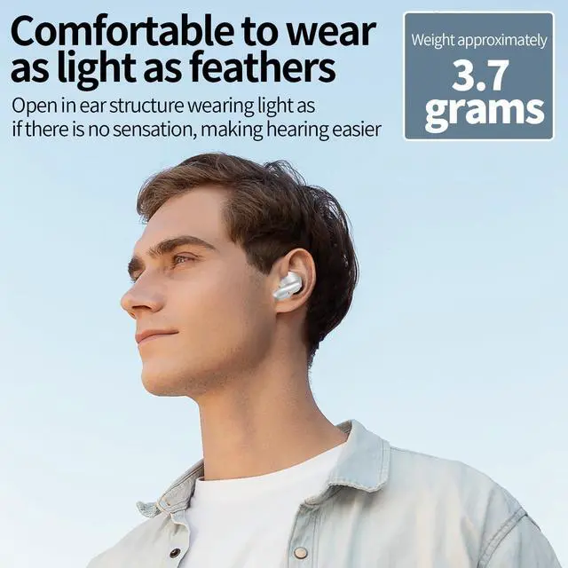 Alt view image 4 of 5 - Wireless Earbuds,Bluetooth 5.4 Headphones Bass Stereo Earbuds with Noise Canceling Microphone Headphones, 48 Hours Touch Playback, Wireless Charging Case, for iPhone Samsung Android