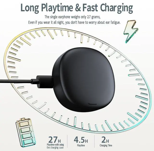 Alt view image 4 of 5 - Damipow L29 Wireless Sleep Earbuds, Bluetooth 5.3 Invisible Sleep Headphones Noise Cancelling, Sleeping Earbuds for Side Sleepers, Ultra Soft & Lightweight Sleep Earphones for Snoring Work Workout