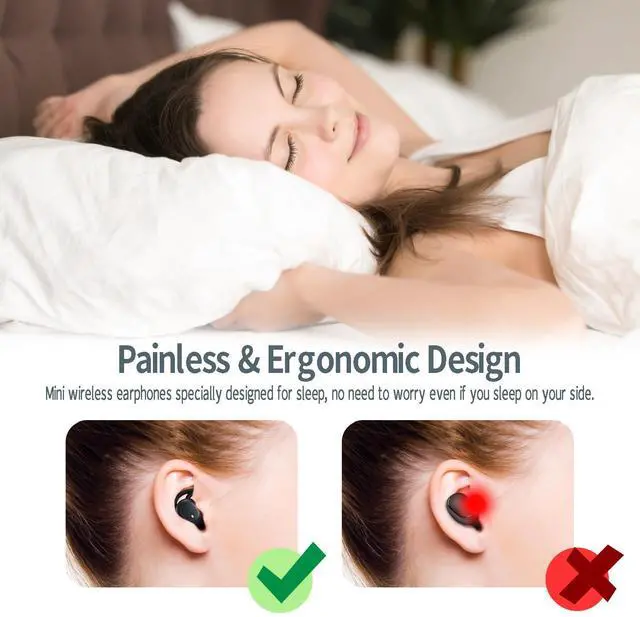 Alt view image 5 of 5 - Damipow L29 Wireless Sleep Earbuds, Bluetooth 5.3 Invisible Sleep Headphones Noise Cancelling, Sleeping Earbuds for Side Sleepers, Ultra Soft & Lightweight Sleep Earphones for Snoring Work Workout