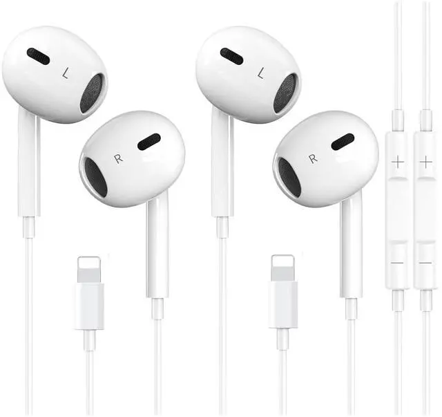 Main image of CYBERDRIVE 2 Packs for iPhone Headphones Wired Earbuds Earphones (Built-in Mic & Volume Control) Headphones Support for iPhone 14/13/12/SE/11/XR/XS/X/7/7Plus/8/8Plus Plug and Play Support All iOS