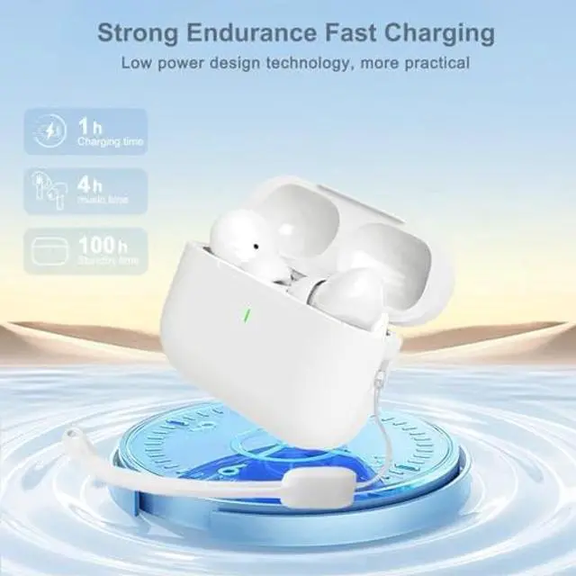 Alt view image 4 of 5 - Wireless Earbuds Bluetooth 5.0 Headphones with Charging Case, IPX8 Waterproof, High-Fidelity Sound Ear Buds Built-in Mic Touch Control Wireless Headphones for iPhone Android
