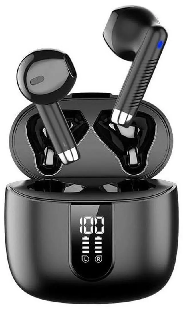 Main image of HHTTXXYY Hd Digital Display True Wireless Bluetooth Headset Bluetooth 5.3 in-Ear TWS Headset Call Noise Reduction Stereo (Black)