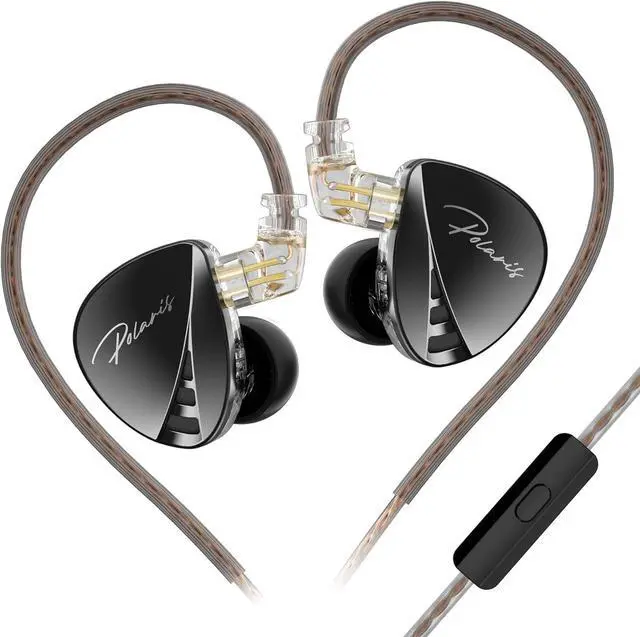 Main image of CCA Polaris in Ear Monitor HiFi Stereo IEM Earphones Dynamic Dual Driver Wired Earbuds with 4 Tuning Switches in Ear Headphones with Detachable Cable for Singers Musician Stage DJ (Gun,with Mic)