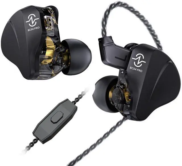 Alt view image 2 of 5 - ccz BC04 PRO Mic Wired Earbuds & ST16 Plus Silver-Plated Detachable IEM Cable