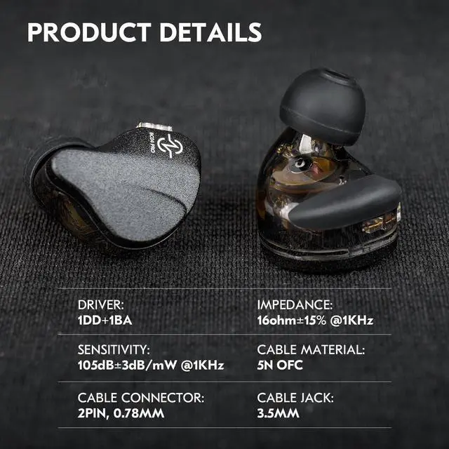 Alt view image 3 of 5 - ccz BC04 PRO Mic Wired Earbuds & ST16 Plus Silver-Plated Detachable IEM Cable