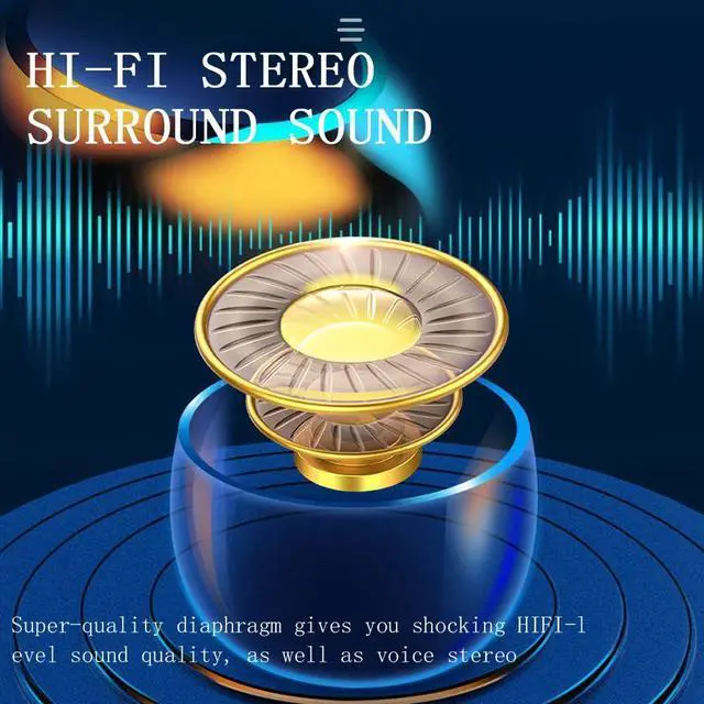 Alt view image 5 of 5 - Bluetooth 5.0 Wireless Earbuds in-Ear Headphones with Microphone, 40 Hours of Playback Time, High Fidelity Sound, Heavy Bass, IPX7 Waterproof,Charging Case, Suitable for Sports/Fitness/Office/Home