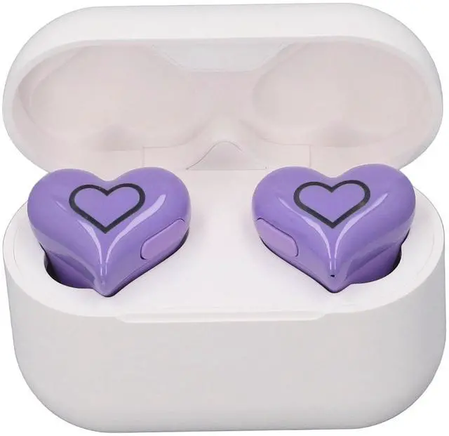 Main image of Bewinner Heart Shaped Cordless Earbud, Bluetooth 5.3 HiFi Stereo Earphones, Noise Canceling Headphones with Charging Case for Gym Office School