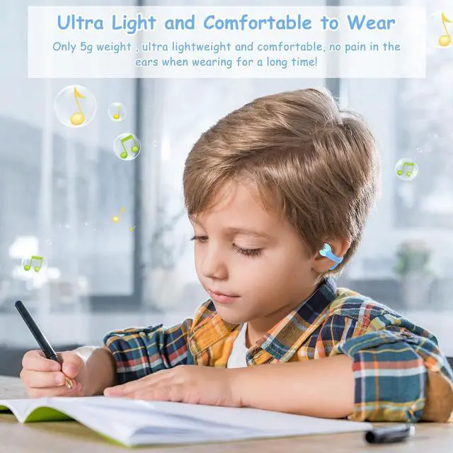 Alt view image 2 of 5 - BANIGIPA Kids True Wireless Earbuds, Bluetooth 5.4 Open Ear Headphones for Boys Girls Teens, Light Comfortable, 85dB Healthy Volume Control Protect Hearing, Built-in Mic for Calling School Travel