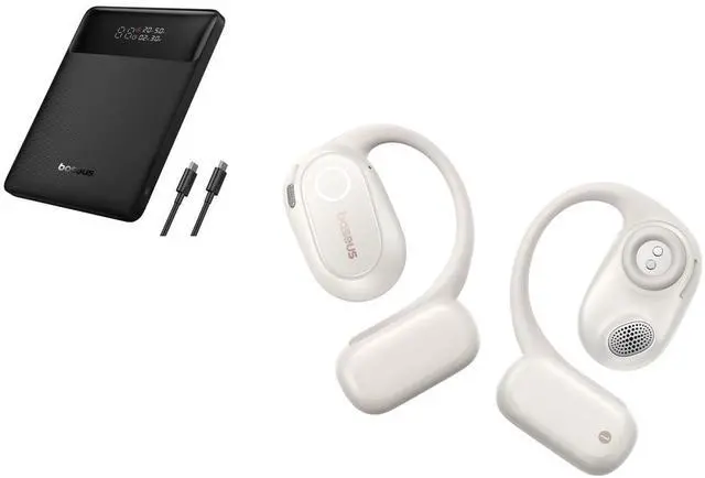 Main image of Baseus 100W Power Bank with Bowie MF1 Open-Ear Earbuds, Hi-Res Wireless Audio with LDAC, Rich Bass, Comfortable Silicone Cushion Design, 60H Play, AI Clear Calls, Bluetooth 5.4