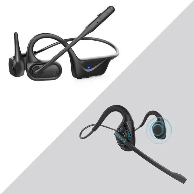 Main image of BANIGIPA Bluetooth 5.4 Headset with Microphone, Open Ear Headphones w/Mic, Wireless Earphones Noise Cancelling for HD Calling, Mute Button, Light & Comfortable Headset for Working Office Meeting