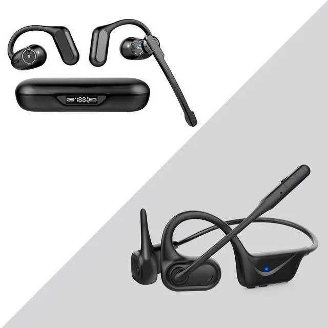Main image of BANIGIPA Open Ear Headphones w/Boom Mic, Bluetooth 5.4 Headset w/DSP Noise Canceling Microphone for Calling, Wireless Earbuds for Office Home Working Traveling