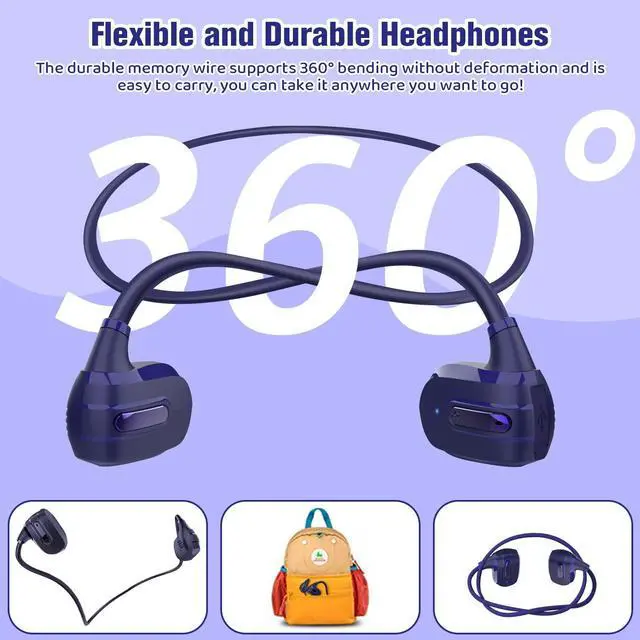 Alt view image 4 of 5 - BANIGIPA Kids True Wireless Earbuds, 5g Super Light Comfortable Open Ear Bluetooth 5.4 Headphones w/Mic to Protect Hearing for Studying Music Clear Calling, Touch Control Ear Buds w/Charging Case