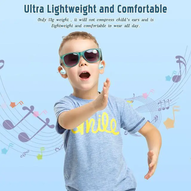 Alt view image 3 of 5 - BANIGIPA Kids True Wireless Earbuds, 5g Super Light Comfortable Open Ear Bluetooth 5.4 Headphones w/Mic to Protect Hearing for Studying Music Clear Calling, Touch Control Ear Buds w/Charging Case