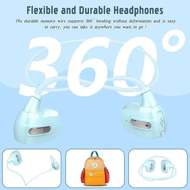 Alt view image 3 of 5 - BANIGIPA Kids True Wireless Earbuds, Bluetooth 5.4 Open Ear Headphones for Boys Girls Teens, Light Comfortable, 85dB Healthy Volume Control Protect Hearing, Built-in Mic for Calling School Travel