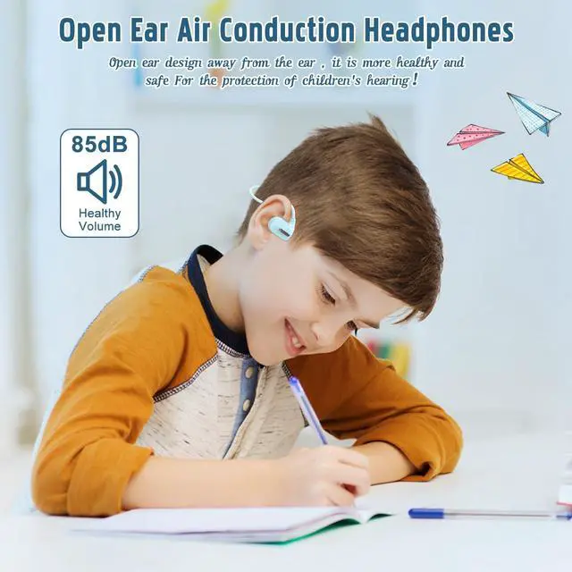 Alt view image 2 of 5 - BANIGIPA Kids True Wireless Earbuds, Bluetooth 5.4 Open Ear Headphones for Boys Girls Teens, Light Comfortable, 85dB Healthy Volume Control Protect Hearing, Built-in Mic for Calling School Travel