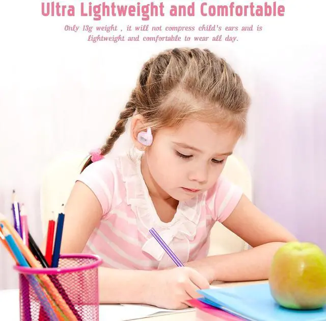 Alt view image 3 of 5 - BANIGIPA Kids True Wireless Earbuds, 5g Super Light Comfortable Open Ear Bluetooth 5.4 Headphones w/Mic to Protect Hearing for Studying Music Clear Calling, Touch Control Ear Buds w/Charging Case