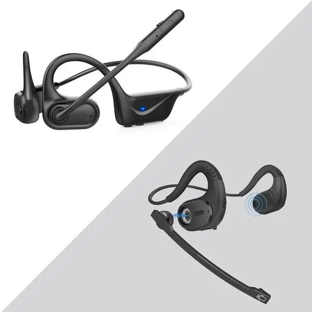 Main image of BANIGIPA Bluetooth 5.4 Headset with Microphone, Open Ear Headphones w/Mic, Wireless Earphones Noise Cancelling for HD Calling, Mute Button, Light & Comfortable Headset for Working Office Meeting
