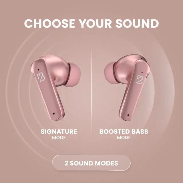 Alt view image 4 of 5 - Back Bay Audio Slim 20 - Wireless Bluetooth Earbuds with Charging Case, Touch Controls, 1-Year Warranty (Rosey)