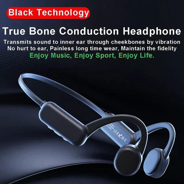 Alt view image 4 of 5 - AYI Professional Swim Headphones True Bone Conduction Open Ear Headset MP3 Player Built-in 16G Memory IP68 Underwater Waterproof Bluetooth Earphone for Driving Bicycling Running Skiing Sports-Black