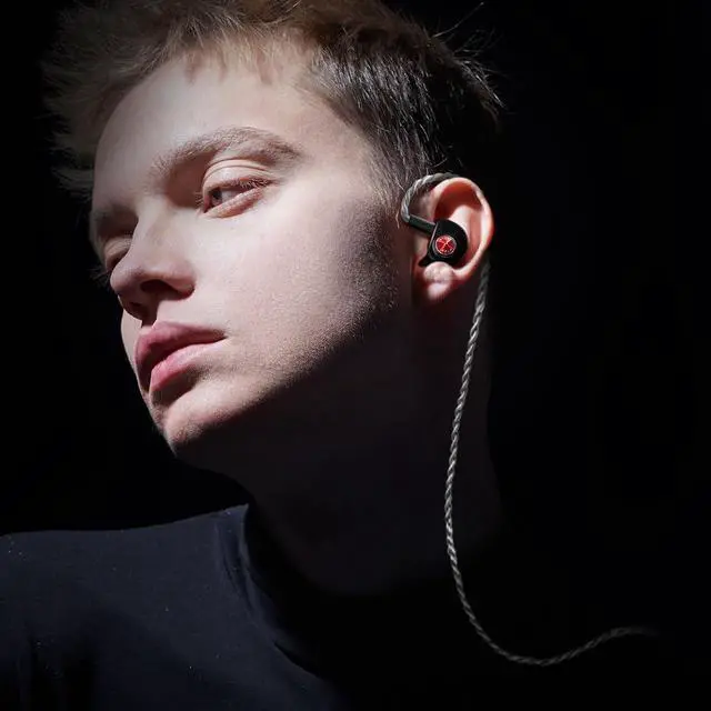 Alt view image 3 of 5 - AZLA Horizon 2 Wired Earbuds  in Ear Monitor Earphones  Wired Headphones IEM HiFi  Gaming Earbuds, Detachable Cable for Musicians, Singers, on Stage, Studio (Red)