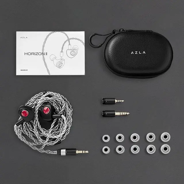 Alt view image 5 of 5 - AZLA Horizon 2 Wired Earbuds  in Ear Monitor Earphones  Wired Headphones IEM HiFi  Gaming Earbuds, Detachable Cable for Musicians, Singers, on Stage, Studio (Red)