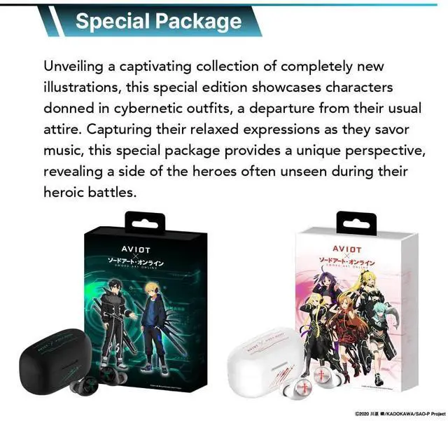 Alt view image 3 of 5 - AVIOT Sword Art Online Anime Wireless Earbuds TE-D01v-SOW (Heroine Model), Officially Licensed (Exclusive Edition), Special Package, Japanese Voice, Noise Canceling Bass Earbuds