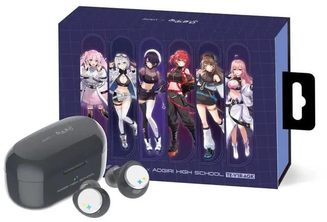 Main image of AVIOT TE-V1R-AGK Aogiri High School Collaboration Wireless Earbuds, Special Package, Design, English & Japanese Special Voice, Adaptive Noise Cancelling, Wireless Charging Case, Bluetooth 5.3