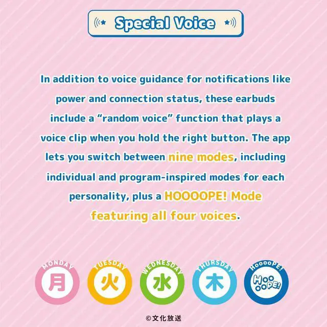 Alt view image 4 of 5 - AVIOT TE-V1R-HOP A&G Next Step HOOOOPE! Collaboration Wireless Earbuds, Special Package, Design, English & Japanese Special Voice, Adaptive Noise Cancelling, Wireless Charging Case, Bluetooth 5.3