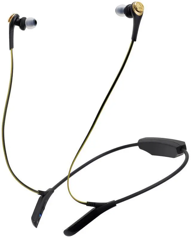 Alt view image 2 of 4 - Audio-Technica ATH-CKS550BTBGD Bluetooth Solid Bass Wireless Earbuds with Mic & Control, Black-Gold
