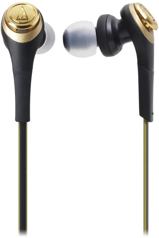 Alt view image 3 of 4 - Audio-Technica ATH-CKS550BTBGD Bluetooth Solid Bass Wireless Earbuds with Mic & Control, Black-Gold