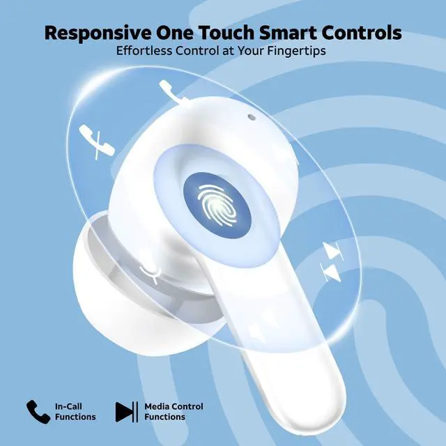 Alt view image 2 of 5 - AT&T Essentials Audio Bundle: Bluetooth Transmitter/Receiver with LED Display & True Wireless Earbuds, 19.5Hr Battery (Black/White)