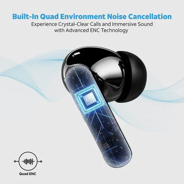Alt view image 2 of 5 - AT&T Essentials Audio Bundle: Bluetooth Transmitter/Receiver with LED Display & True Wireless Earbuds, 19.5Hr Battery (Black/Black)