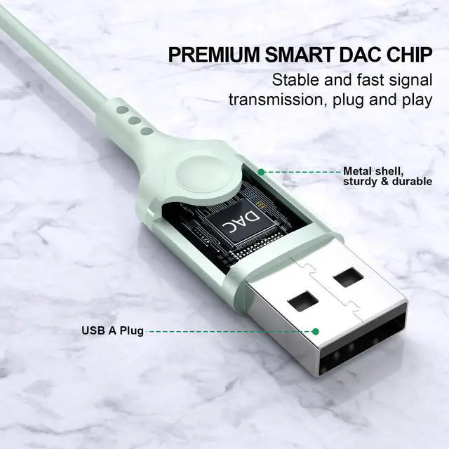 Alt view image 5 of 5 - ASKUBSKU USB Headset with Microphone for PC 7.5 Ft Cable, USB A Headphones for Computer, Wired USBA Earbuds with Mute Stereo Noise Canceling Call Cord Earphones for Laptop for Surface Switch, Green