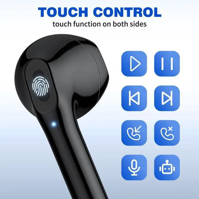 Alt view image 2 of 5 - Wireless Earbuds for iPhone 16 15 Pro Max 14 Plus 13, 5.3 Bluetooth Headphones Cordless Ear Buds with Mic Bass Stereo for Samsung Galaxy S25 Ultra S24 S23 Fe S22 Plus S21 Fold Flip 6 Pixel 9 8 7 Pro