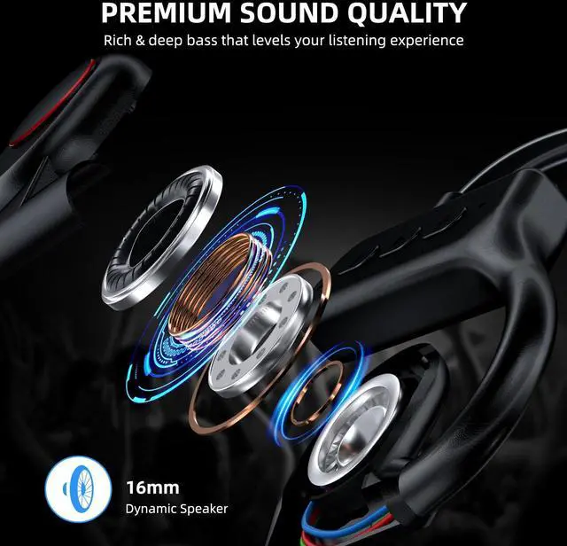 Alt view image 2 of 5 - Wireless Earbud Open Ear Headphone Bluetooth for Samsung S25 Ultra S24 S23 Fe S22, Sport Workouts Running Earphone with Clip Sweat Resistant Cordless Open Back Audífonos for iPhone 16 15 Pro Max Plus
