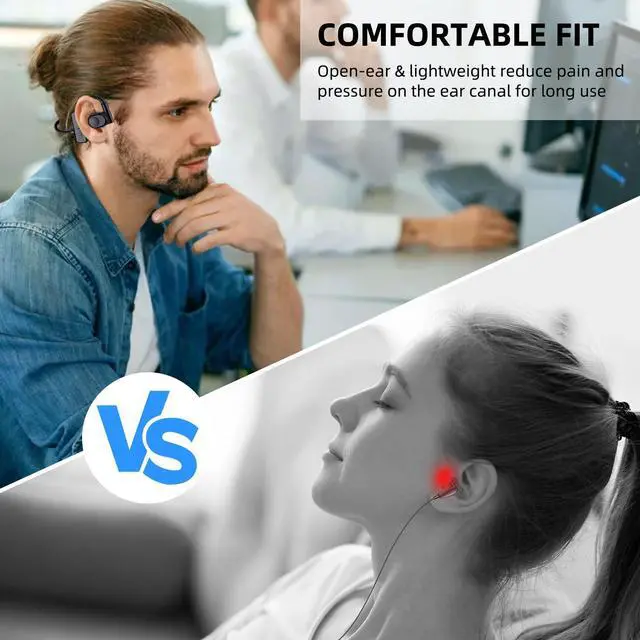 Alt view image 3 of 5 - Wireless Earbud Open Ear Headphone Bluetooth for Samsung S25 Ultra S24 S23 Fe S22, Sport Workouts Running Earphone with Clip Sweat Resistant Cordless Open Back Audífonos for iPhone 16 15 Pro Max Plus