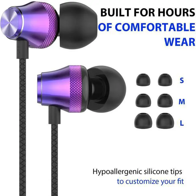 Alt view image 3 of 5 - Wired Headphones Earphones for Laptop PC Chromebook Noise Cancelling Ear Buds with 3.5mm Plug in Audio Jack Microphone HiFi Stereo Clear Call Volume Control for Kindle Fire Nintendo Switch MP3 Android