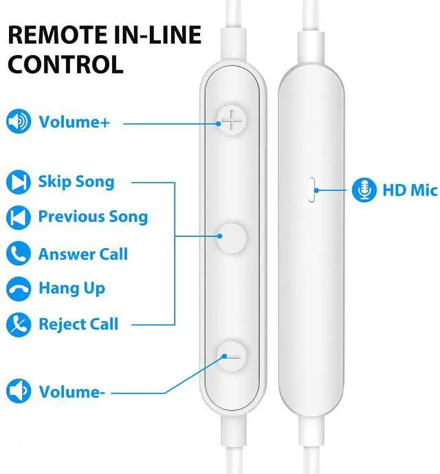 Alt view image 4 of 5 - Wired Earbuds Noise Canceling for Chromebook PC School, 3.5mm Headphones Ear Buds Wired with Mic Magnet Stereo Plug in Earphones Cord for Galaxy A25 A15 A12 A03s S10 Moto Switch Laptop Computer, White