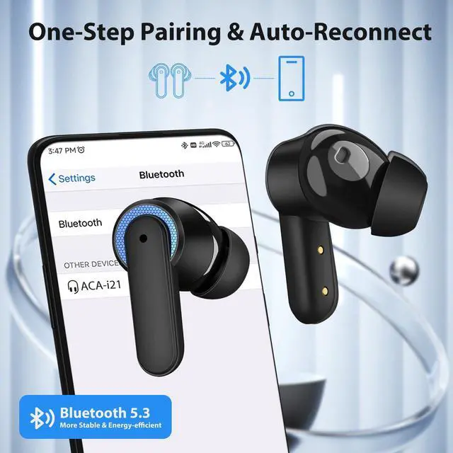 Alt view image 4 of 5 - Wireless Earbuds for Samsung S24 Ultra S23 Fe S22+ S21, 5.3 Bluetooth Earbuds Noise Cancelling Ear Buds with Mic Touch HiFi Stereo Wireless Headphone for iPhone 15 Pro Max 14 Plus Pixel 8 7 Pro 6 A