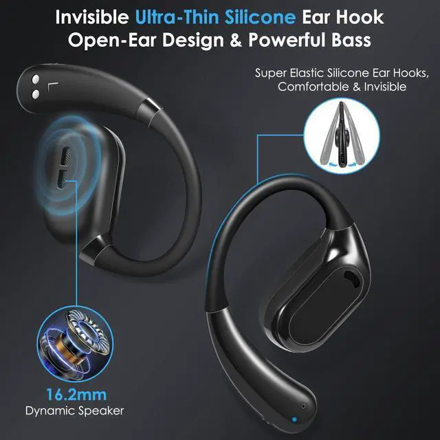 Alt view image 5 of 5 - ASIILOVI 2-Pack Open Ear Headphones VG332 + VG333