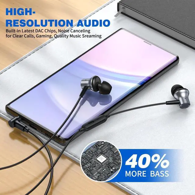 Alt view image 5 of 5 - Wired Earbuds Noise Cancelling 3.5mm Headphones for PC School Computer, Ear Buds Wired with Mic Magnetic Plug in Earphones Corded for Samsung A25 A15 A12 A03s S10 A71 Moto Switch MP3 Laptop