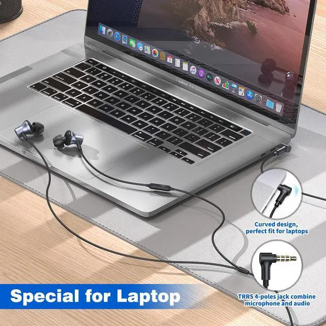 Alt view image 2 of 5 - Wired Earbuds with Mic for Laptop PC Chromebook Noise Cancelling Ear Buds with 3.5mm Plug in Audio Jack Corded Headphone for Samsung A25 A15 A32 A52 A03s Surface Fire Switch