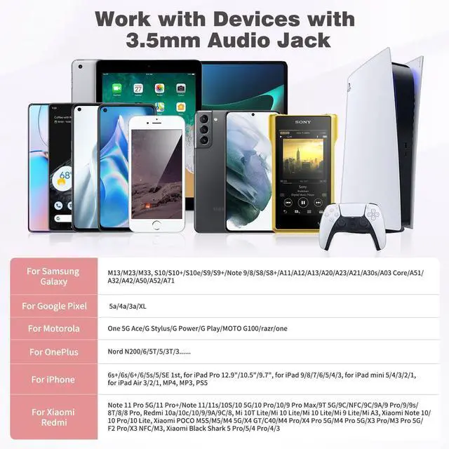 Alt view image 2 of 5 - Wired Headphones for Samsung, Wired Earphones with Mic HiFi Stereo Volume Control Magnetic Wired Earbud for iPhone, Pink