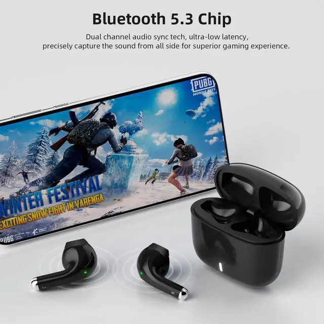 Alt view image 3 of 5 - 5.3 Wireless Earbuds for iPhone 16 15 Pro Max Plus Galaxy S25 S24 S23 S22 S21 S20 Ultra A55 Bluetooth Headphones Noise Canceling In-Ear Ear Buds Wireless Earphones with Mic Stereo Bass for Pixel 8 7 6