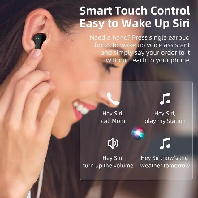 Alt view image 5 of 5 - 5.3 Wireless Earbuds for iPhone 16 15 Pro Max Plus Galaxy S25 S24 S23 S22 S21 S20 Ultra A55 Bluetooth Headphones Noise Canceling In-Ear Ear Buds Wireless Earphones with Mic Stereo Bass for Pixel 8 7 6